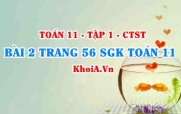 Bài 2 trang 56 SGK Toán 11 Tập 1 Chân trời sáng tạo